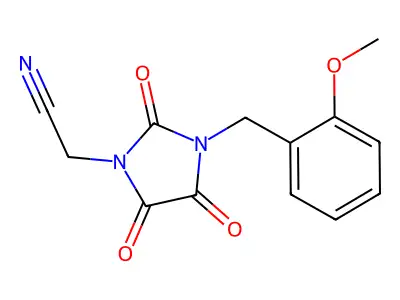 2-[3-(2-Methoxybenzyl)-2,4,5-trioxo-1-imidazolidinyl]acetonitrile structure