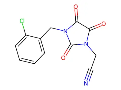 2-[3-(2-Chlorobenzyl)-2,4,5-trioxo-1-imidazolidinyl]acetonitrile structure