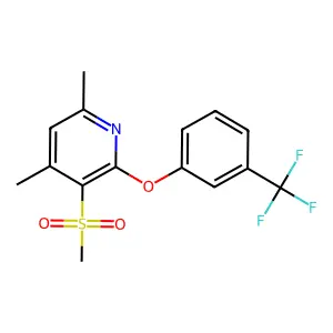 4,6-Dimethyl-3-(methylsulfonyl)-2-[3-(trifluoromethyl)phenoxy]pyridine structure