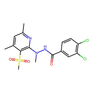 3,4-dichloro-N'-[4,6-dimethyl-3-(methylsulfonyl)-2-pyridinyl]-N'-methylbenzenecarbohydrazide structure