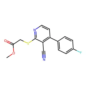 Methyl 2-{[3-cyano-4-(4-fluorophenyl)-2-pyridinyl]sulfanyl}acetate structure