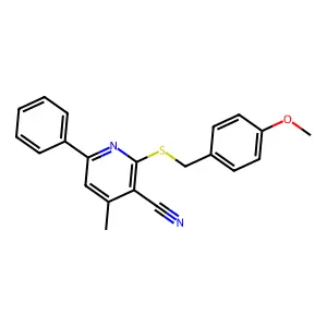 2-[(4-Methoxybenzyl)sulfanyl]-4-methyl-6-phenylnicotinonitrile structure