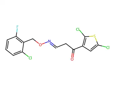 3-(2,5-dichloro-3-thienyl)-3-oxopropanal O-(2-chloro-6-fluorobenzyl)oxime structure
