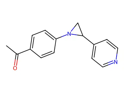 1-{4-[2-(4-Pyridinyl)-1-aziranyl]phenyl}-1-ethanone structure