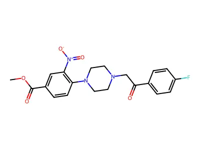 Methyl 4-{4-[2-(4-fluorophenyl)-2-oxoethyl]piperazino}-3-nitrobenzenecarboxylate structure