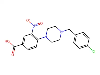 4-[4-(4-Chlorobenzyl)piperazino]-3-nitrobenzenecarboxylic acid structure