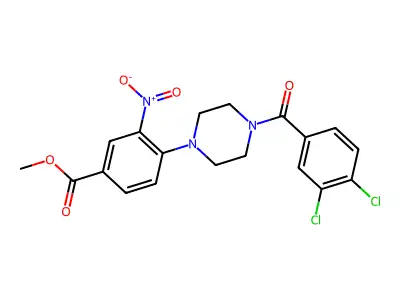 Methyl 4-[4-(3,4-dichlorobenzoyl)piperazin-1-yl]-3-nitrobenzoate structure
