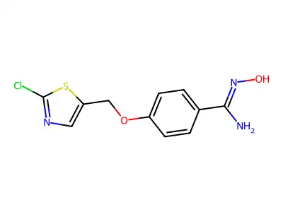 4-[(2-chloro-1,3-thiazol-5-yl)methoxy]-N'-hydroxybenzenecarboximidamide structure