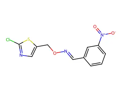 3-nitrobenzenecarbaldehyde O-[(2-chloro-1,3-thiazol-5-yl)methyl]oxime structure