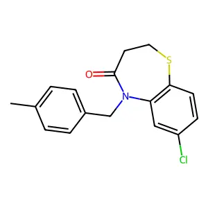 7-chloro-5-(4-methylbenzyl)-2,3-dihydro-1,5-benzothiazepin-4(5H)-one structure