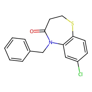 5-benzyl-7-chloro-2,3-dihydro-1,5-benzothiazepin-4(5H)-one structure