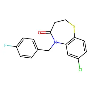 7-chloro-5-(4-fluorobenzyl)-2,3-dihydro-1,5-benzothiazepin-4(5H)-one structure