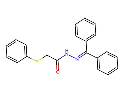 N'-(diphenylmethylene)-2-(phenylsulfanyl)acetohydrazide structure
