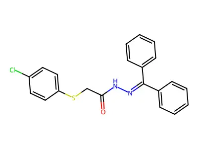 2-[(4-chlorophenyl)sulfanyl]-N'-(diphenylmethylene)acetohydrazide structure