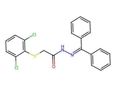 2-[(2,6-dichlorophenyl)sulfanyl]-N'-(diphenylmethylene)acetohydrazide structure