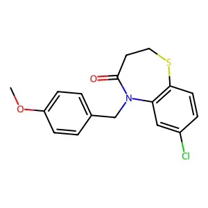 7-chloro-5-(4-methoxybenzyl)-2,3-dihydro-1,5-benzothiazepin-4(5H)-one structure
