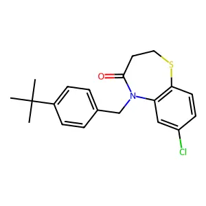 5-[(4-Tert-butylphenyl)methyl]-7-chloro-2,3-dihydro-1,5-benzothiazepin-4-one structure