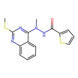 N'-methyl-N'-[2-(methylsulfanyl)-4-quinazolinyl]-2-thiophenecarbohydrazide structure