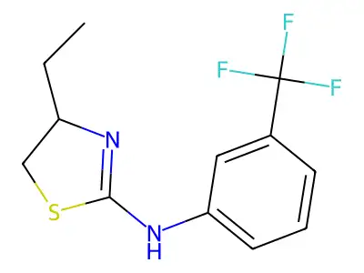 4-ethyl-N-[3-(trifluoromethyl)phenyl]-4,5-dihydro-1,3-thiazol-2-amine structure