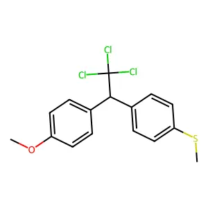 Benzene, 1-methoxy-4-(2,2,2-trichloro-1-(4-(methylthio)phenyl)ethyl)- structure