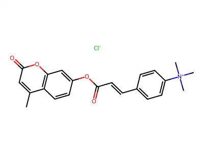 4-METHYLUMBELLIFERYL P-TRIMETHYLAMMONIUM CINNAMATE CHLORIDE structure