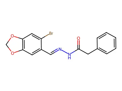 N-[(E)-(6-bromo-1,3-benzodioxol-5-yl)methylideneamino]-2-phenylacetamide structure