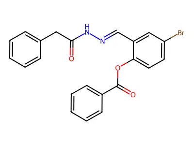 [4-Bromo-2-[[(2-phenylacetyl)hydrazinylidene]methyl]phenyl] benzoate structure