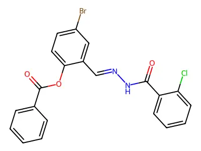[4-Bromo-2-[[(2-chlorobenzoyl)hydrazinylidene]methyl]phenyl] benzoate structure