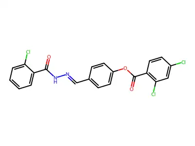 [4-[[(2-Chlorobenzoyl)hydrazinylidene]methyl]phenyl] 2,4-dichlorobenzoate structure