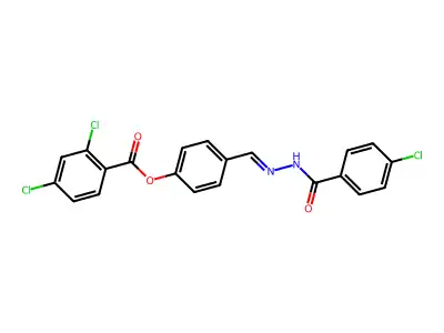 [4-[[(4-Chlorobenzoyl)hydrazinylidene]methyl]phenyl] 2,4-dichlorobenzoate structure