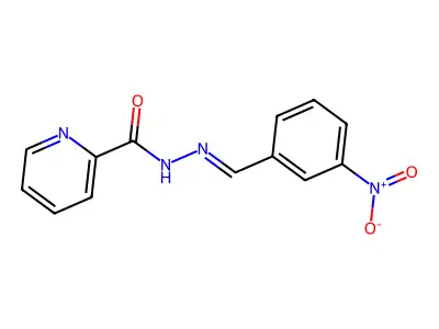 N-[(E)-(3-nitrophenyl)methylideneamino]pyridine-2-carboxamide structure