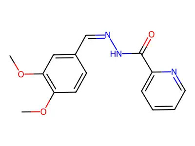 N'-[(E)-(3,4-dimethoxyphenyl)methylidene]pyridine-2-carbohydrazide structure