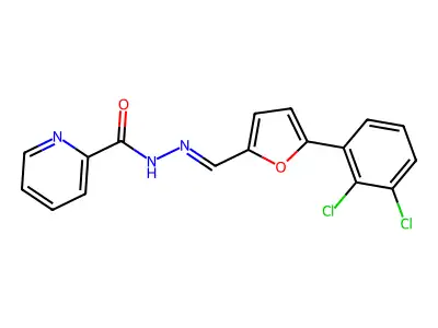 N-[(E)-[5-(2,3-dichlorophenyl)furan-2-yl]methylideneamino]pyridine-2-carboxamide structure