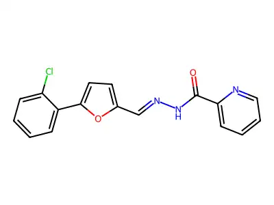 N-[(E)-[5-(2-chlorophenyl)furan-2-yl]methylideneamino]pyridine-2-carboxamide structure