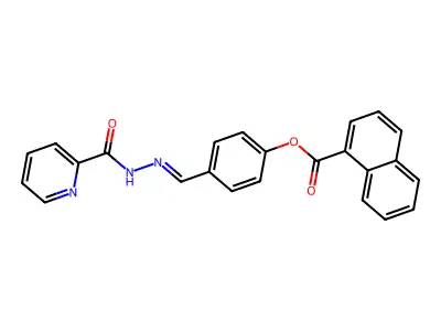 (E)-4-((2-picolinoylhydrazono)methyl)phenyl 1-naphthoate structure