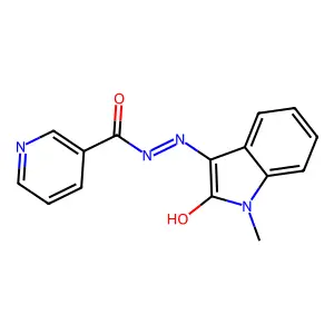 N'-(1-methyl-2-oxo-2,3-dihydro-1H-indol-3-ylidene)pyridine-3-carbohydrazide structure