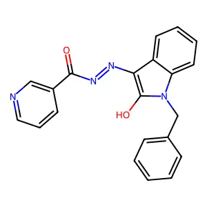 N-[(Z)-(1-benzyl-2-oxoindol-3-ylidene)amino]pyridine-3-carboxamide structure