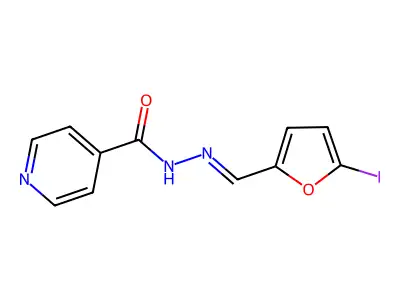 N-[(E)-(5-iodofuran-2-yl)methylideneamino]pyridine-4-carboxamide structure