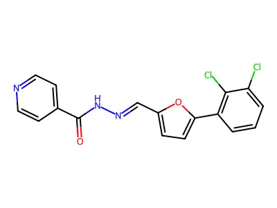 N-[(E)-[5-(2,3-dichlorophenyl)furan-2-yl]methylideneamino]pyridine-4-carboxamide structure