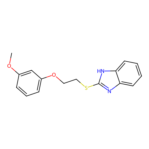 2-{[2-(3-methoxyphenoxy)ethyl]sulfanyl}-1H-benzimidazole structure