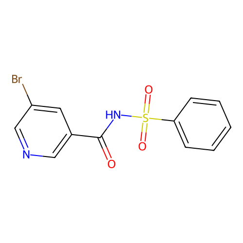 (5-bromo(3-pyridyl))-N-(phenylsulfonyl)carboxamide structure