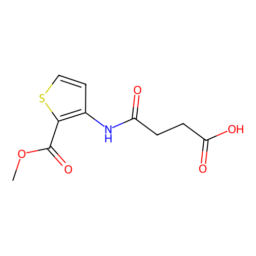 3-{N-[2-(methoxycarbonyl)-3-thienyl]carbamoyl}propanoic acid structure