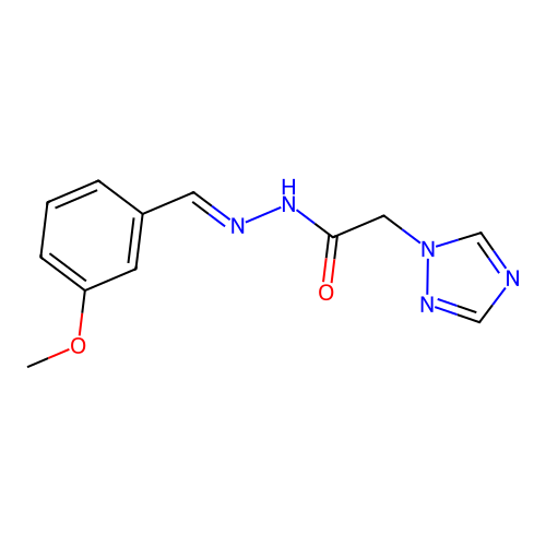 N'-[(E)-(3-methoxyphenyl)methylidene]-2-(1H-1,2,4-triazol-1-yl)acetohydrazide structure