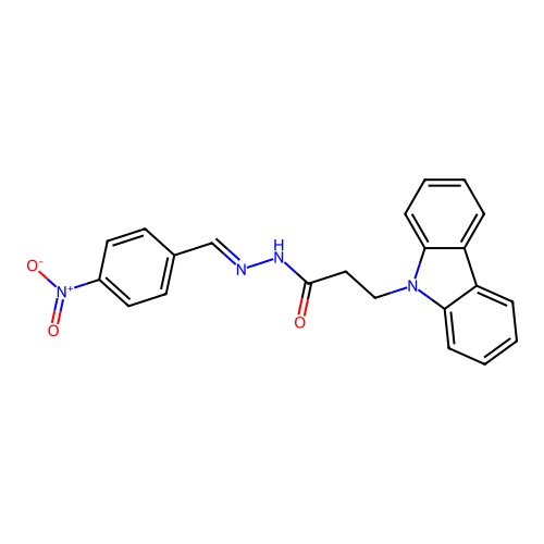3-(9H-carbazol-9-yl)-N'-[(E)-(4-nitrophenyl)methylidene]propanehydrazide structure