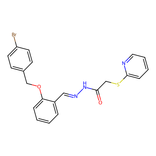 (E)-N'-(2-((4-bromobenzyl)oxy)benzylidene)-2-(pyridin-2-ylthio)acetohydrazide structure
