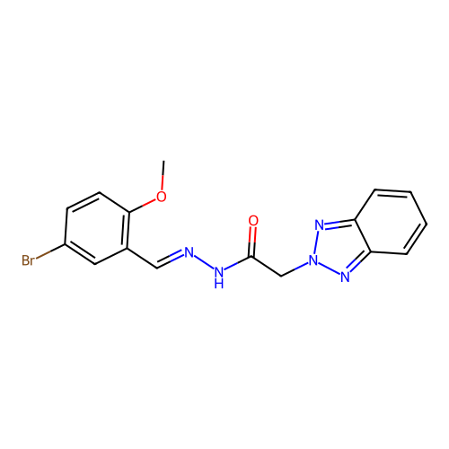 2-(2H-1,2,3-benzotriazol-2-yl)-N'-(5-bromo-2-methoxybenzylidene)acetohydrazide structure