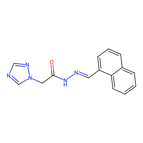 N'-[(E)-naphthalen-1-ylmethylidene]-2-(1H-1,2,4-triazol-1-yl)acetohydrazide structure