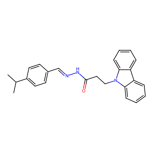 3-(9H-carbazol-9-yl)-N'-{(E)-[4-(propan-2-yl)phenyl]methylidene}propanehydrazide structure