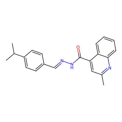 2-methyl-N'-{(E)-[4-(propan-2-yl)phenyl]methylidene}quinoline-4-carbohydrazide structure