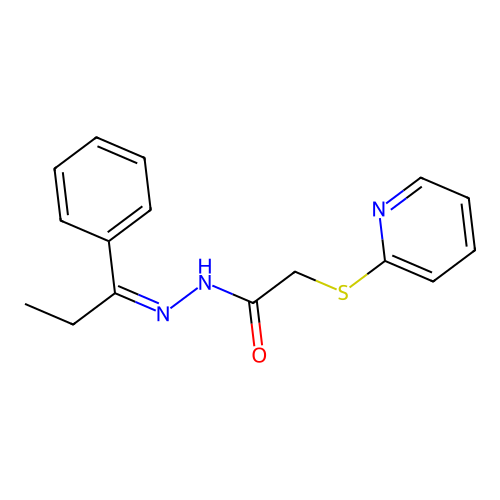 N'-[(1Z)-1-phenylpropylidene]-2-(pyridin-2-ylsulfanyl)acetohydrazide structure